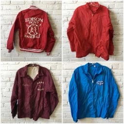 Vintage Windbreakers / Baseball Jackets by the pound